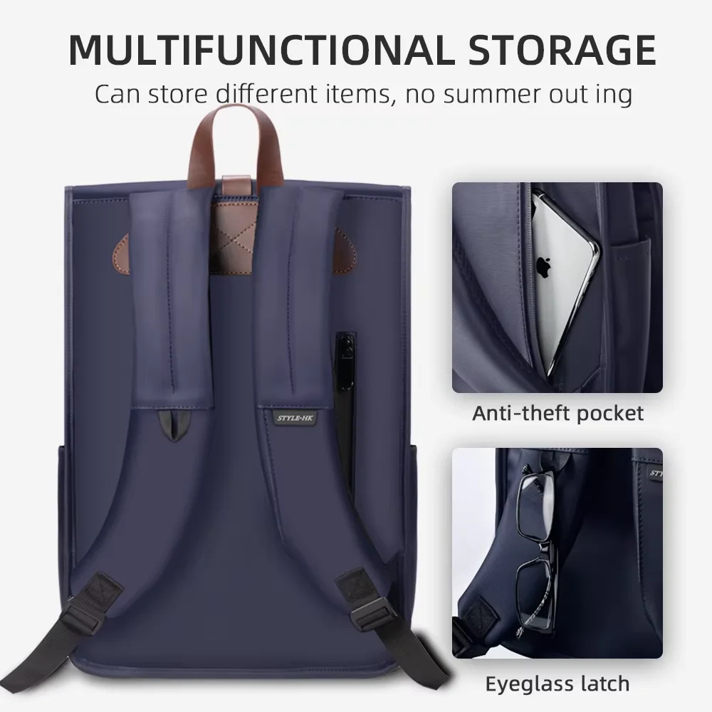 HK High-quality Business Backpack British-style Waterproof Oxford Fabric Laptop Bag  Large-capacity Commuter Business Travel Bag view 2