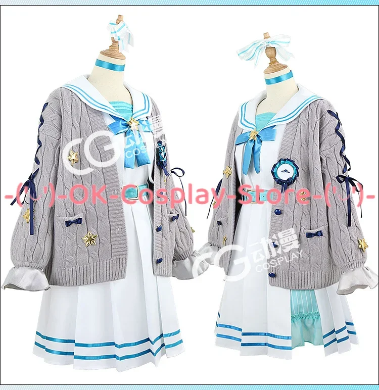 VTuber Hoshimachi Suisei Cosplay Costumes Japanese High School Uniform Dress Halloween Carnival Suit Custom Made