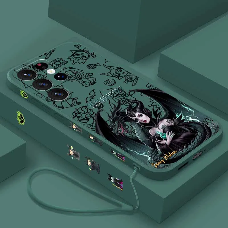 Disney villain Maleficent Cover For Apple iPhone 17 16E 16 15 14 13 12 mini Pro Max Plus Liquid Left Rope Funda Soft Phone Case