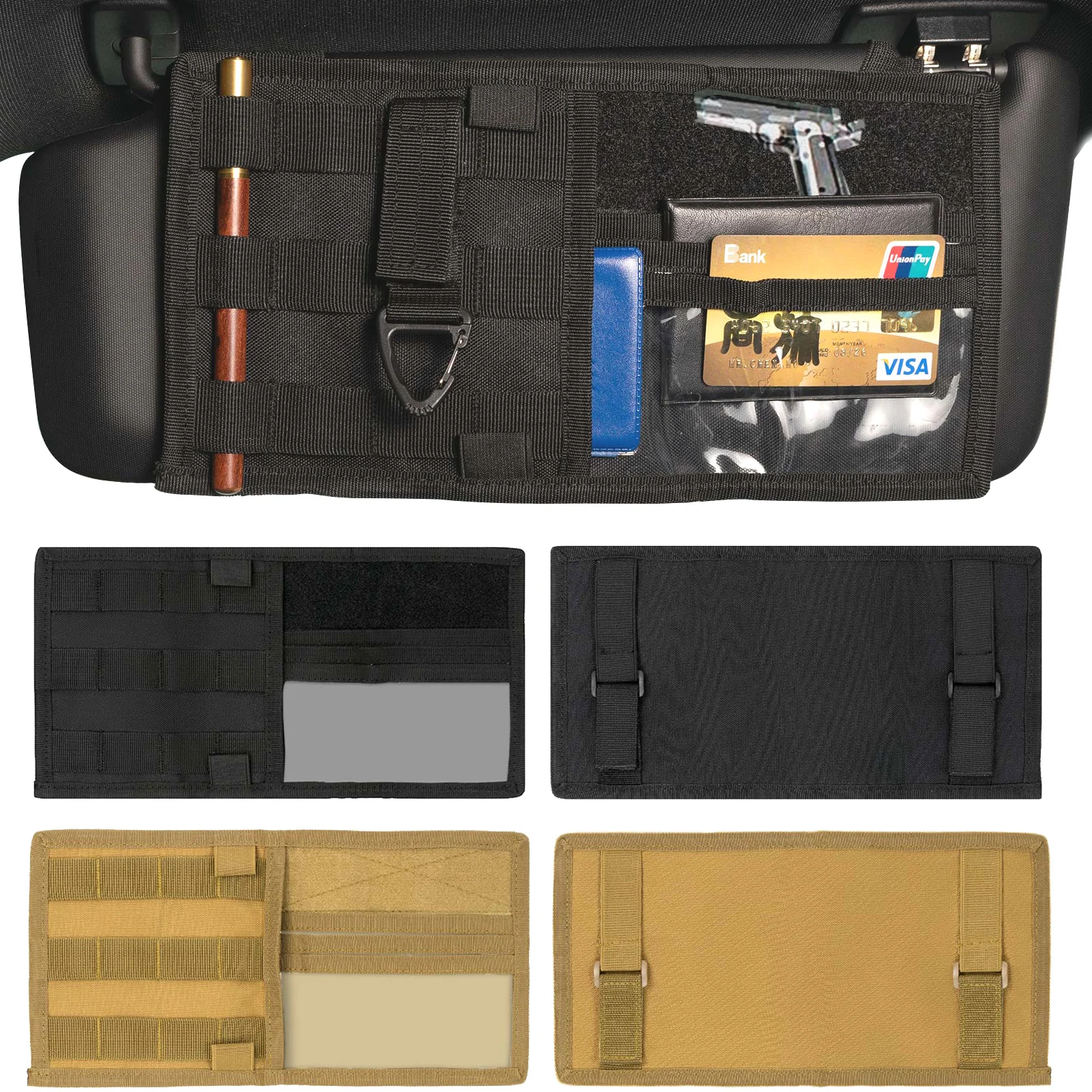 

Универсальный тактический автомобильный солнцезащитный козырек MOLLE, чехол для грузовика, CD-карта, ручка, карта, многокарманный органайзер для хранения, держатель для сумки, аксессуары