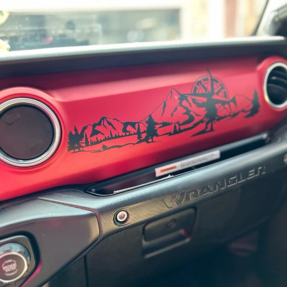 

Виниловые наклейки и наклейки на приборную панель автомобиля Mountain с компасом, подходят для Jeep Wrangler JL/Jeep Gladiator JT 2018+