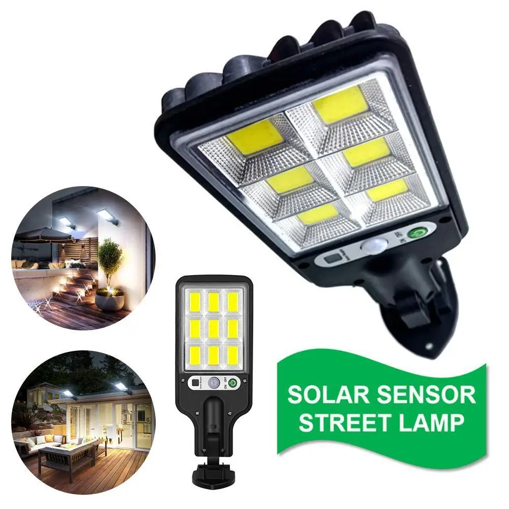 COB LED Reflector Garden Solar Motion Sensor Light Outdoor Waterproof Human Induction Solar Power Spotlight Street Wall Lamp