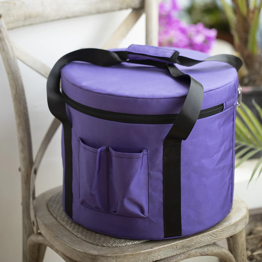 Hye-eun Heavy Duty Carrying Case for 8 inch Crystal Singing Bowl Purple Blue Canvas Material to Protect Bowls Safety