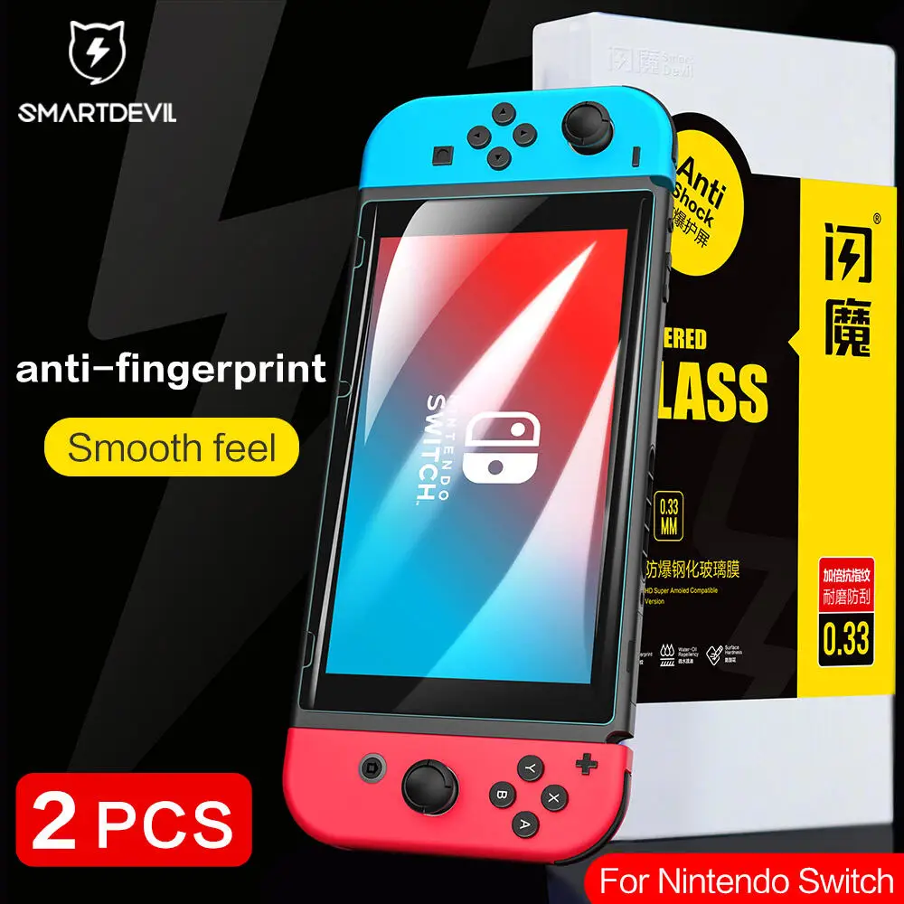 SmartDevil Screen Protector for Nintendo Switch Full Cover HD Tempered Glass for Switch Lite NS OLED Protective Film Accessories