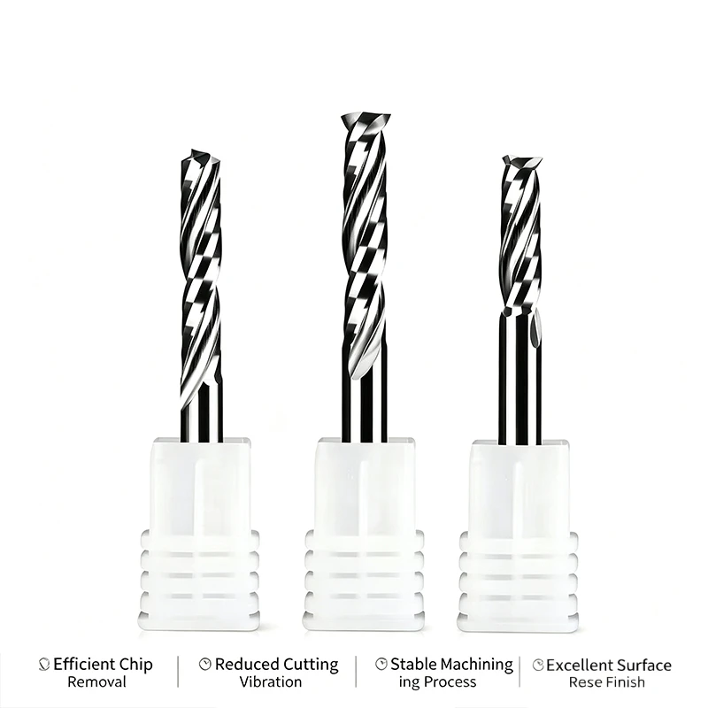 2 Flute up Cut Spiral Router Bit Solid Carbide Cnc End Mill for Wood Mdf Plywood Engraving Woodworking Tool