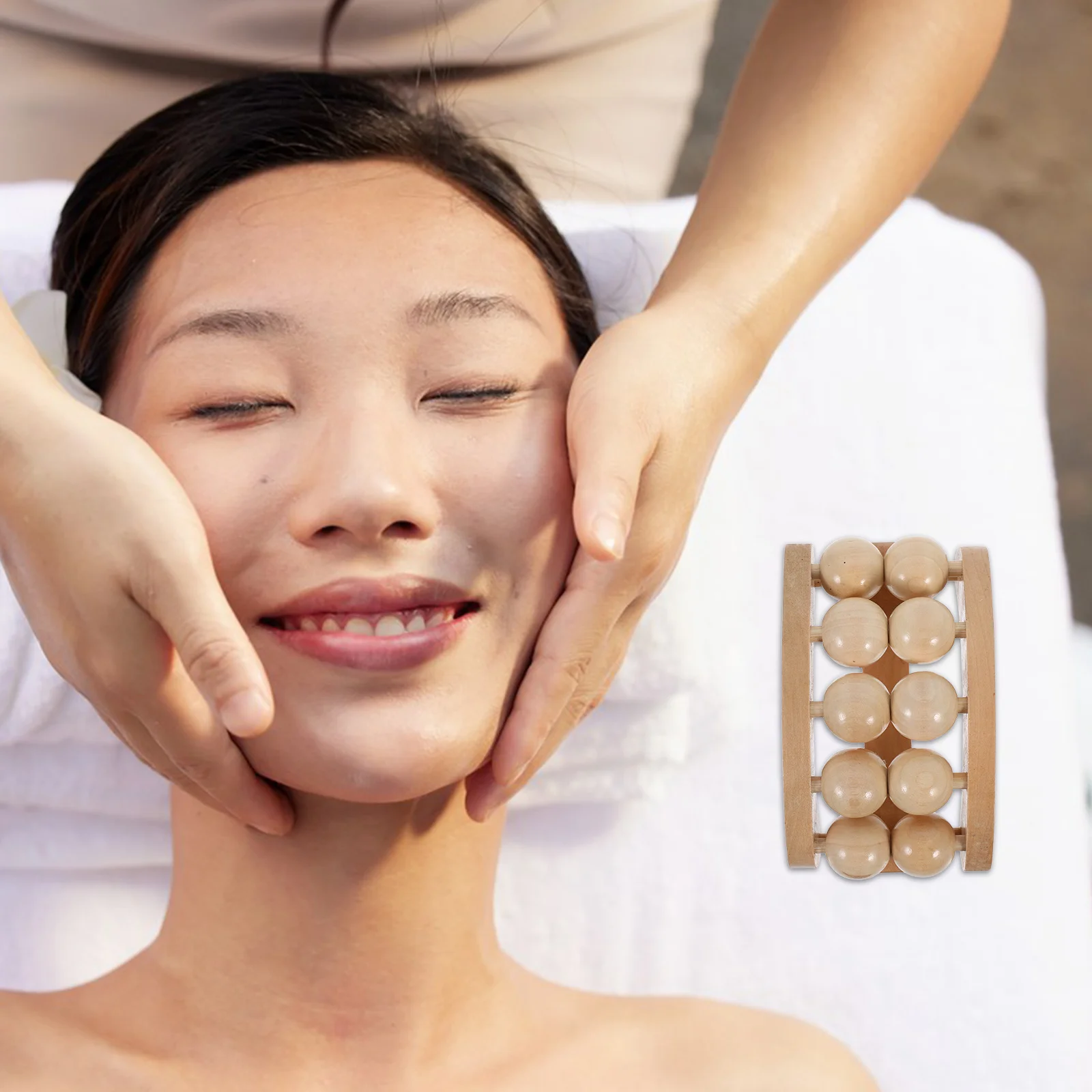 

Деревянный двухрядный 10-бусиный инструмент для массажа спины, ручной инструмент для расслабления мышц, портативный портативный для домашнего офиса, путешествий, портативный массаж