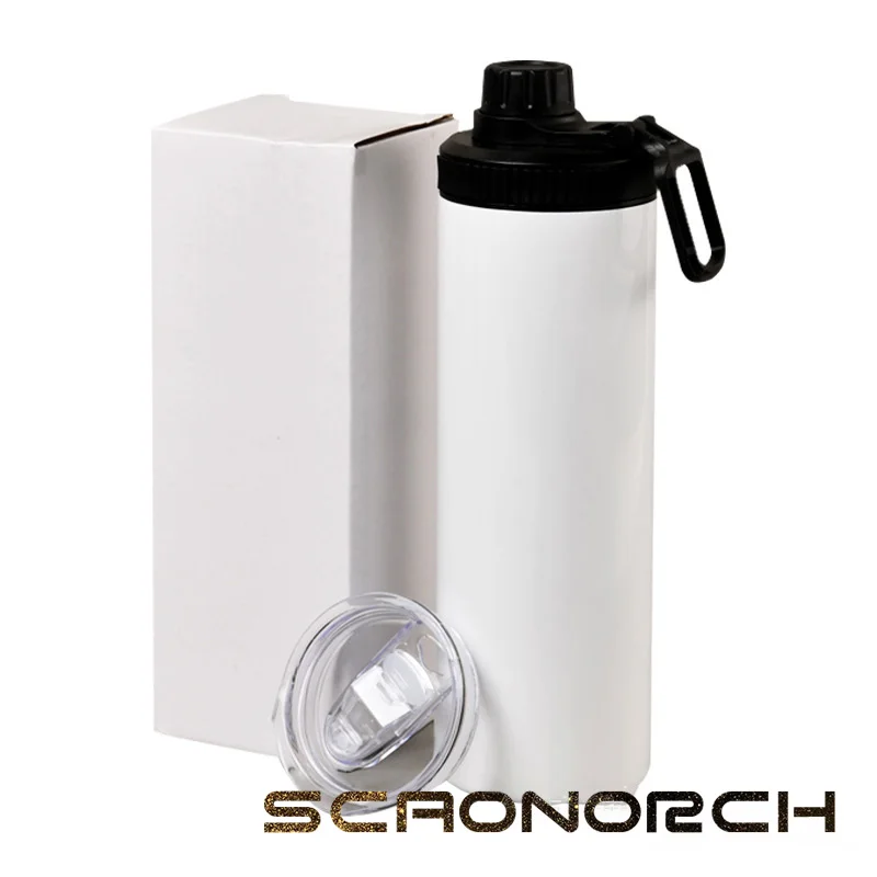 Stainless Steel Blank Space Sublimation Straight Flasks Portable Water Bottle With Cap Coffee Cup Mug Vacuum Insulated Thermos