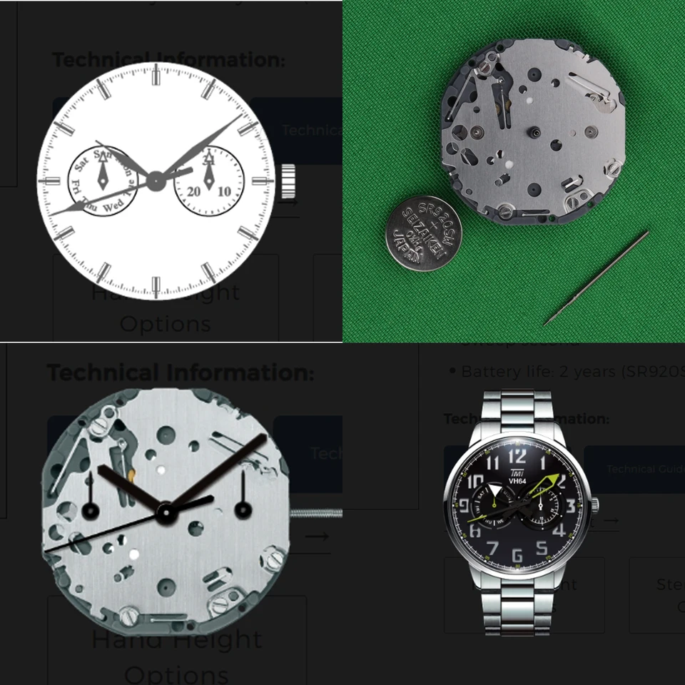 VH64A Quartz Movement Japan Origin 1 Piece