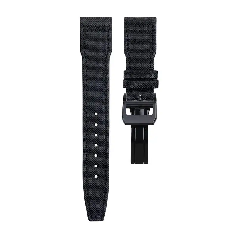 Nfr 20mm bis 22mm Nylon Canvas Leder Uhren armbänder für iwc Spitfire Mark 18 Portugieser Portofino Pilot iw3777 Armband