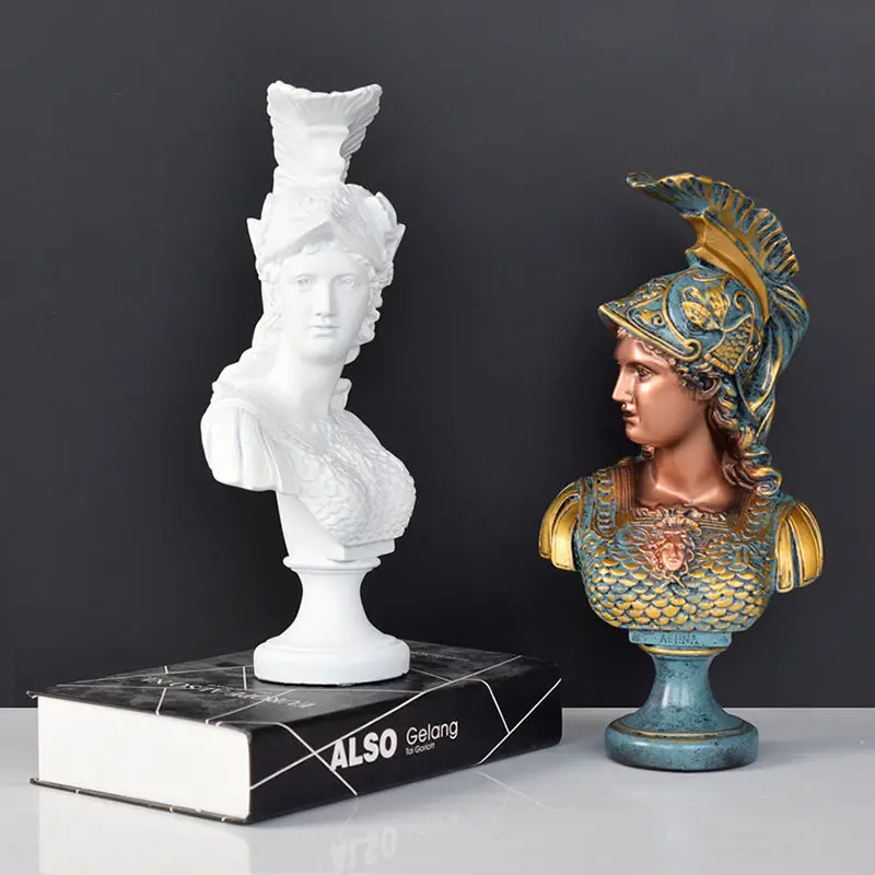 Greek Athena Muse statue ornament desktop character head sculpture European creative resin ornament