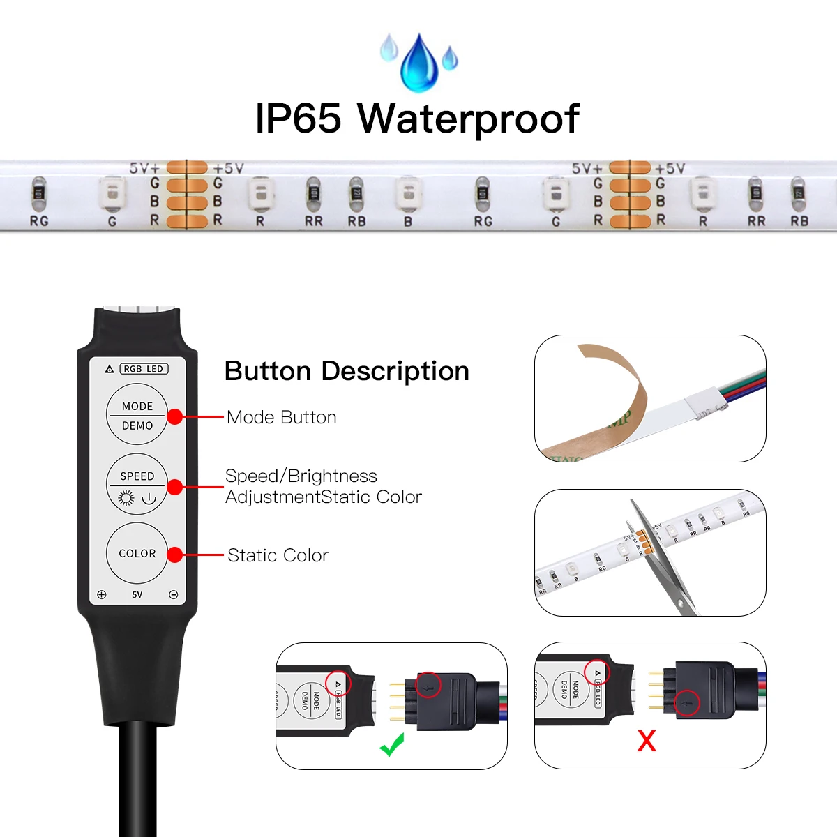 Impermeável USB LED Night Lights, RGB Strip Lamp, 2835, Diodo Tape for Game Room, TV, computador, PC, Monitor, Backlight Decoration, 5V