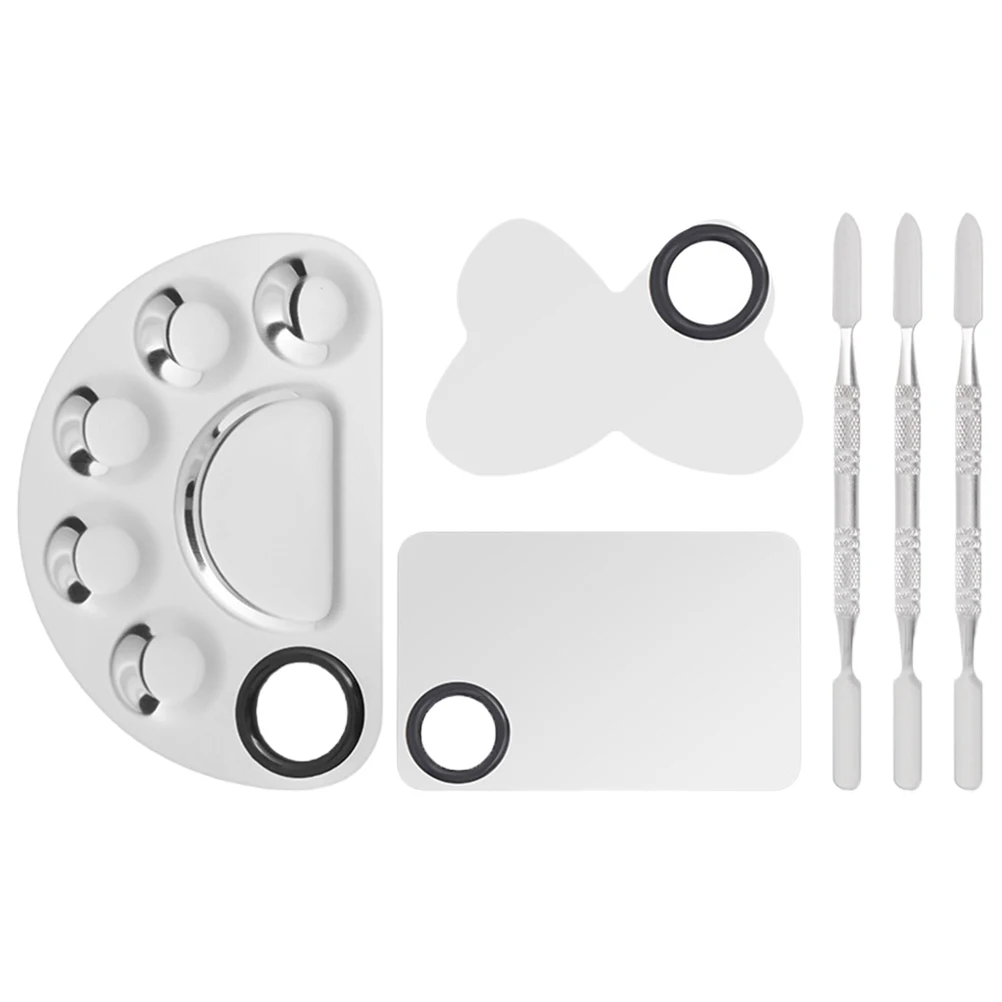 

3 Sets/6pcs Palette Nail Color Trays Tools for Manicure Pallet Polish Nails Plate Stainless Steel