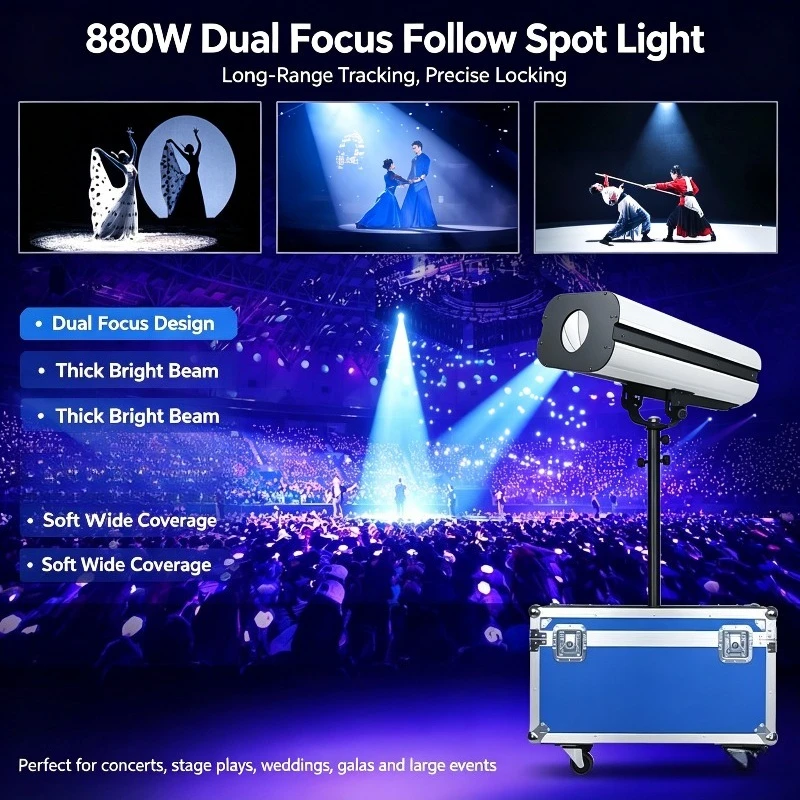 880W 660W LED Follow Spot Light Zoom Pattern Stage Lamp For Wedding Theater Performance Contact Customer Service Before Ordering