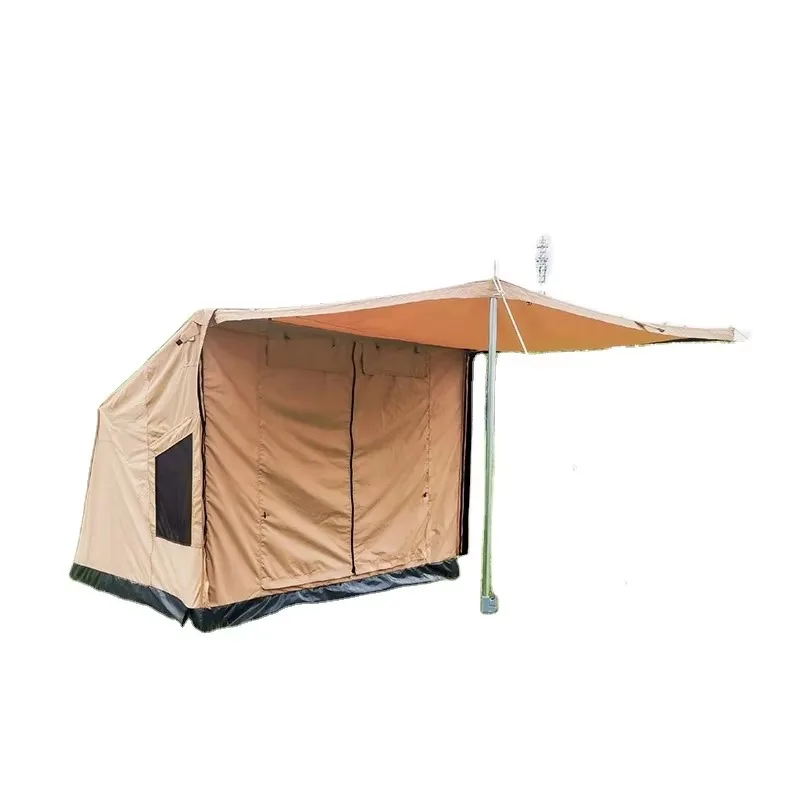 Pop-up outdoor cotton tent Quick open camping family polycotton tent Portable waterproof canvas field hut tent