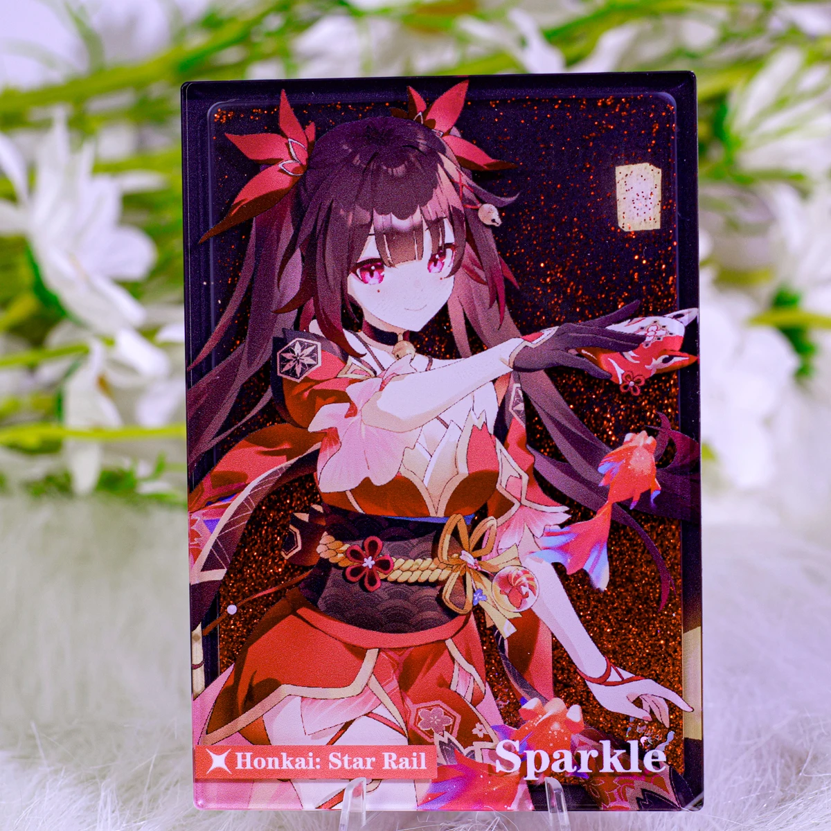 Game Anime Honkai: Star Rail Sparkle Theme Cartoon Acrylic Stand Figure Model Cosplay Quicksand Mahjong Colored Paper Decor