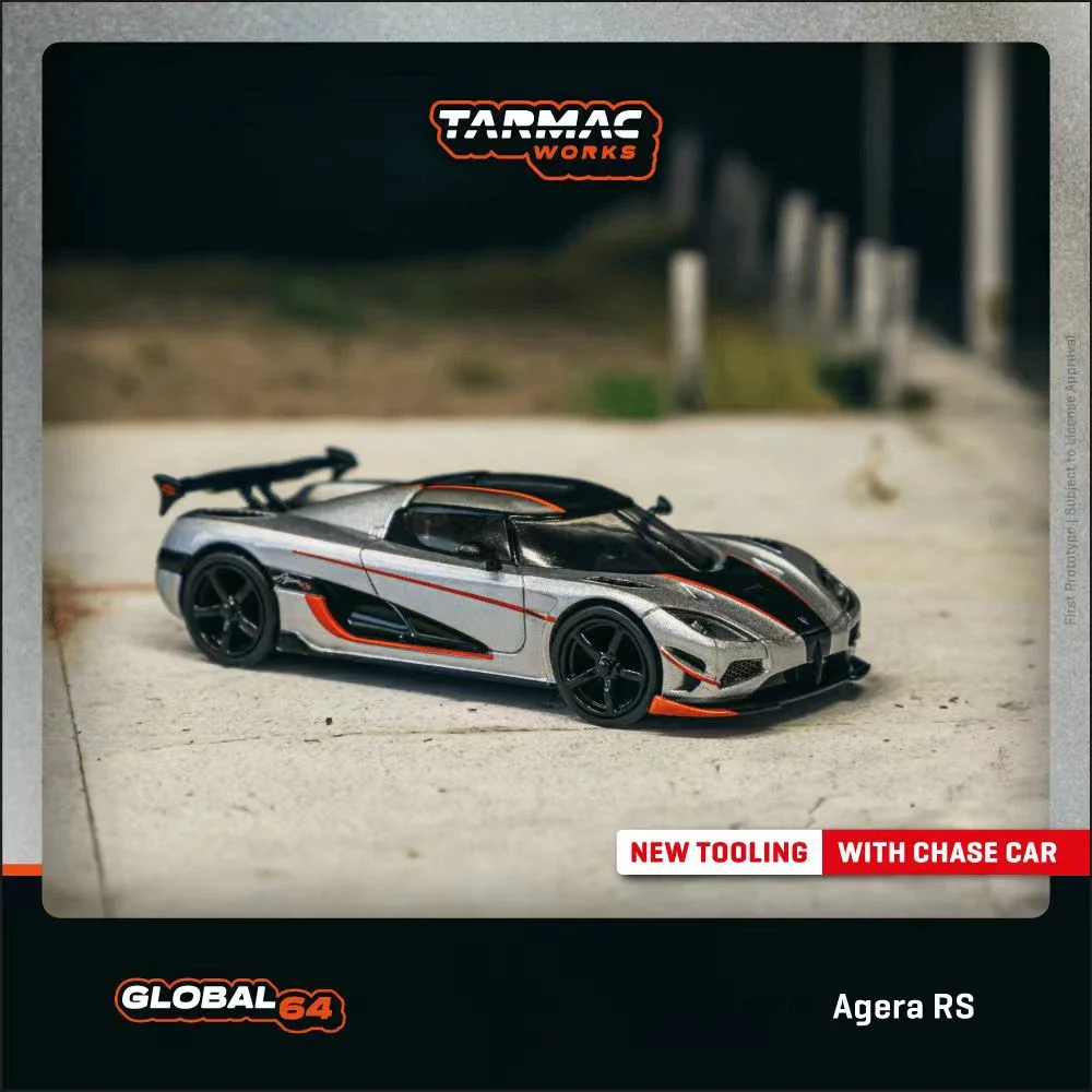 PreSale TW 1:64 Koenigsegg Agera RS Moon SilverสีดํารถDiecast Collection Miniatureของเล่นTarmac Works