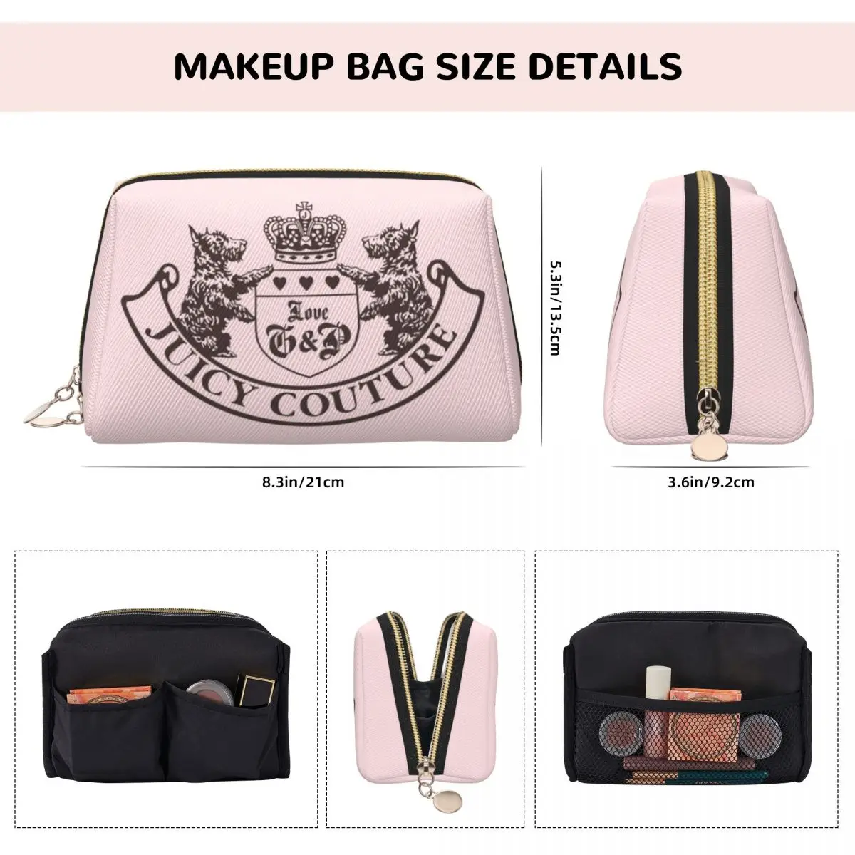 Y2k عصير كوتور كريست حقائب مستحضرات التجميل النسائية السفر ماكياج المنظم الحقيبة أدوات الزينة تخزين Dopp عدة #5