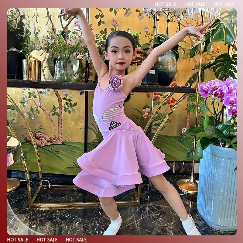 

Children's halter sets practice and arts costumes girls' Latin practice dance costumes children's performance costumes