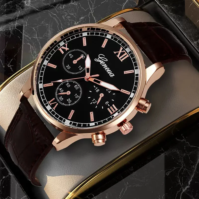 Fashion Top Brand Men Women Business Watch Stylish Casual Men Classical Big Dial Leather Strap Watches Mature Style Quartz Clock