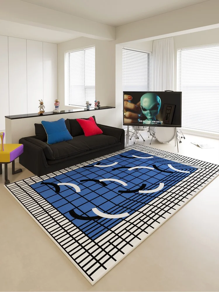 Blue Dopamine Home Living Room Carpets High Class Sofa Coffee Table Rugs French Cream Style Luxurious Bedroom Decoration Rug