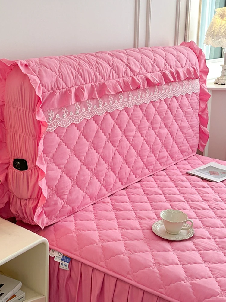 

Новый универсальный мягкий тканевый пылезащитный чехол для изголовья кровати с деревянным узором, простой, цельный, полностью закрывающий