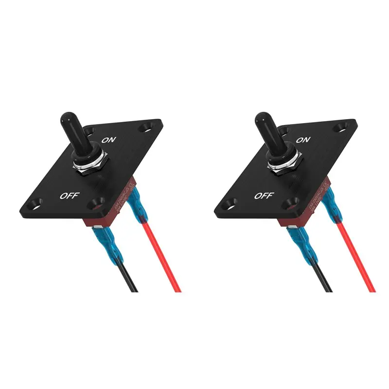 【PARTY DAY】2X сверхпрочный водонепроницаемый тумблерный переключатель 12V DC 30A, 2-контактный SPST, переключатель включения/выключения с монтажной панелью для морских судов