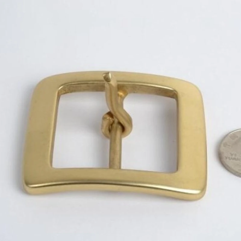Rectangular Gold Color Buckle for Belts 40mm Durable Solid Brass Pin Buckles DIY Accessories
