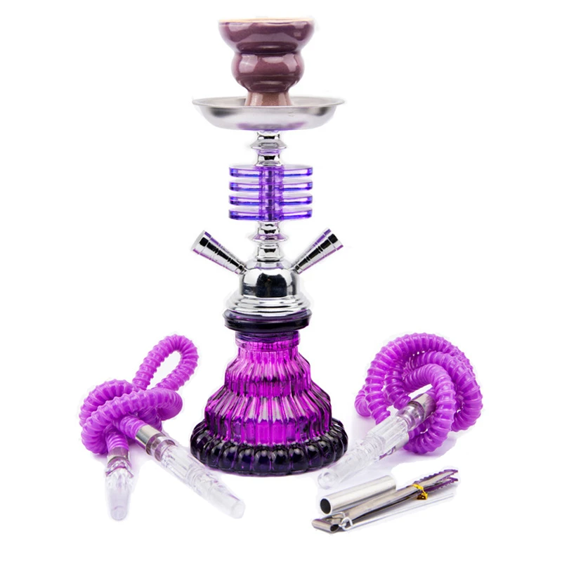 

Portable Travel Hookah Small Shisha Pipe Set Narguile Chicha Pipa 2 Hose Bowl Tongs Charcoal Tray Smoking Accessories Men Gift