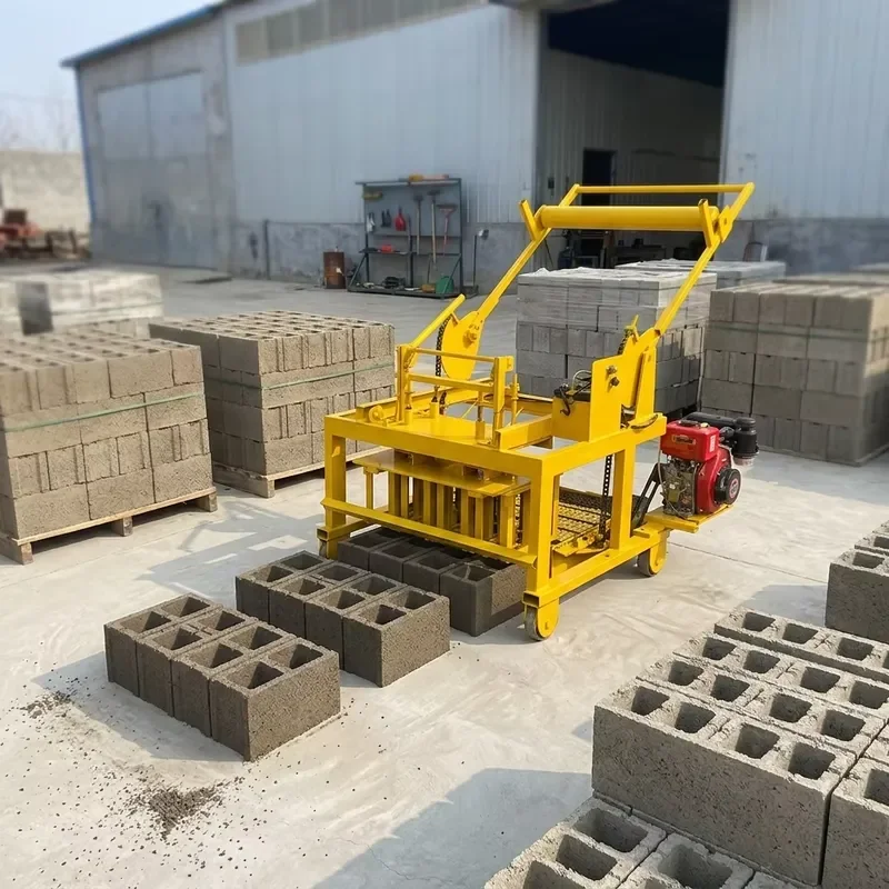 QMY4-45 Laying Hollow Block Machine Mobile 400x200x100 400x200x200 Cement Brick Making Machine