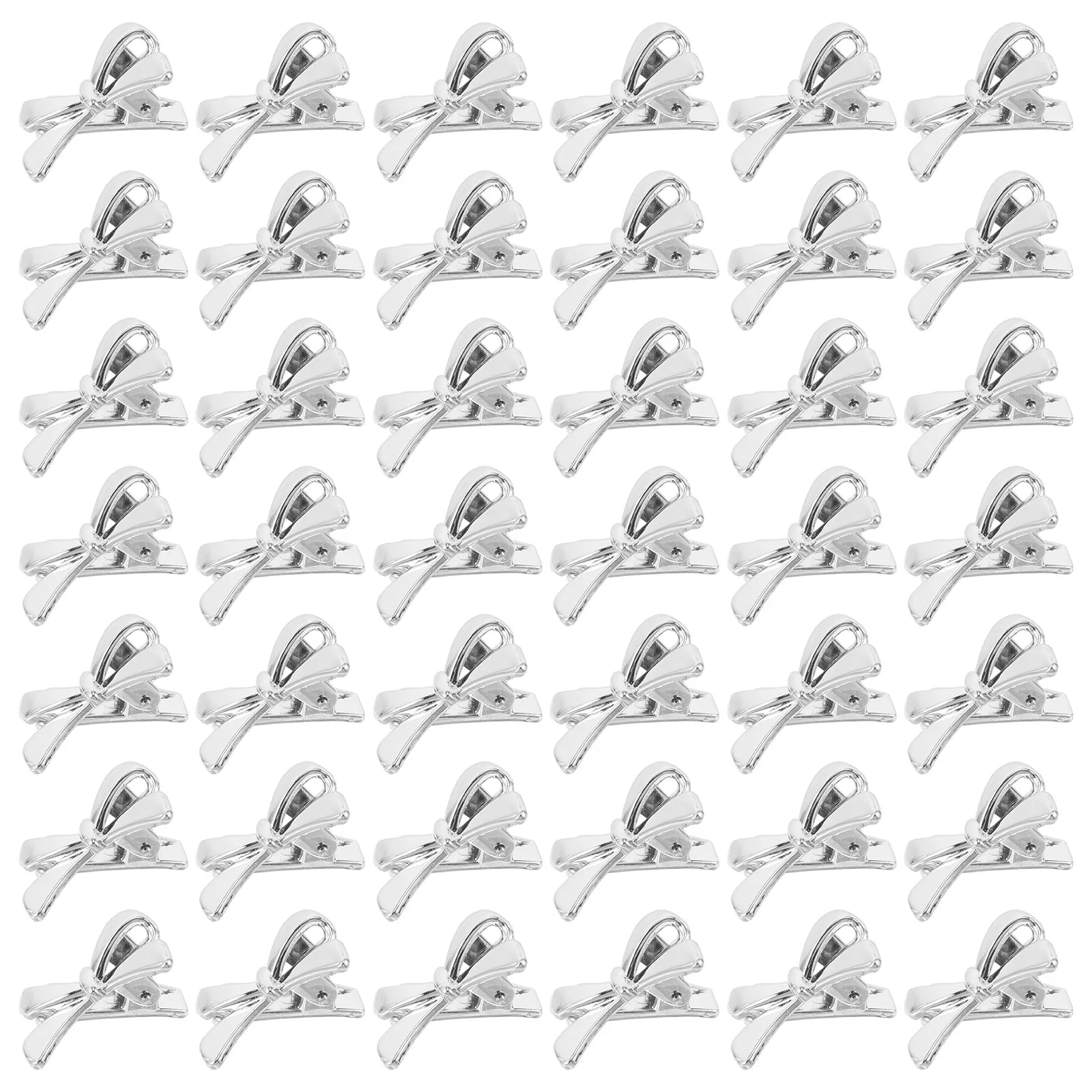 

60 шт. серебряные заколки для волос с бантом, маленькие заколки-бабочки, легкие стильные аксессуары для волос для свадебной вечеринки