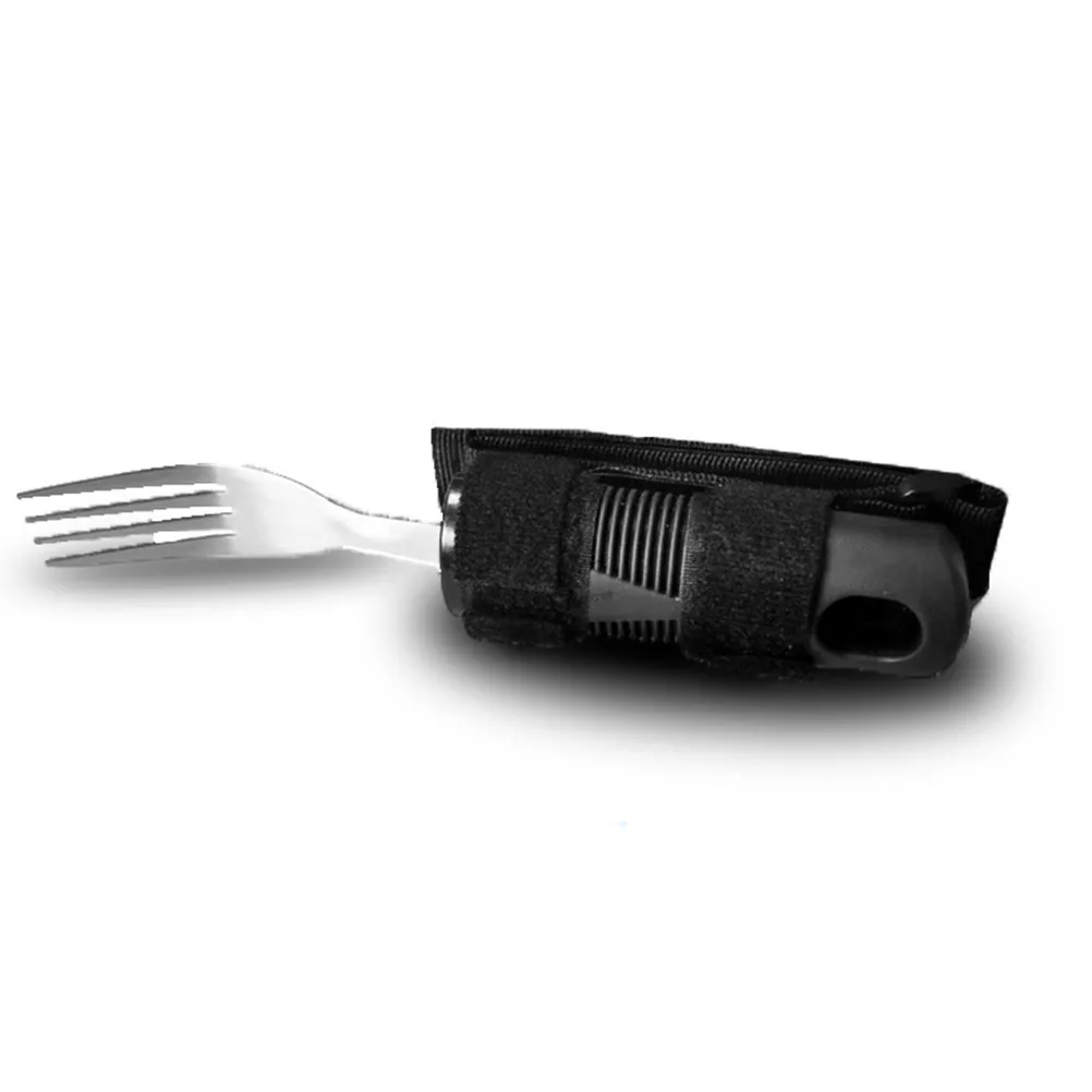 

Adaptive Fork Elderly Cutlery Anti Shake Wide H Stainless Steel Plastic Strap Portable Design Long Term Use Health Care