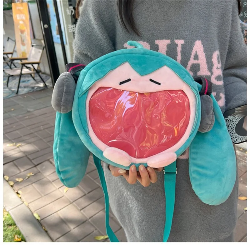 Hatsune Miku Anime Figure Itabag Shoulder Bag Cute Hatsune Miku Anime Bags Itabag Plush Stuffed Toys Messenger Bag Girls Gifts