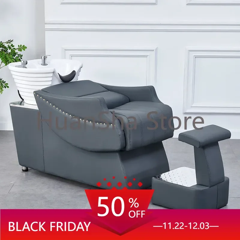 Hairdressing Stylist Shampoo Chair Beauty Head Spa Barber Shaving Shampoo Chair Treatment Chaise Coiffure Salon Furniture LJ50SC