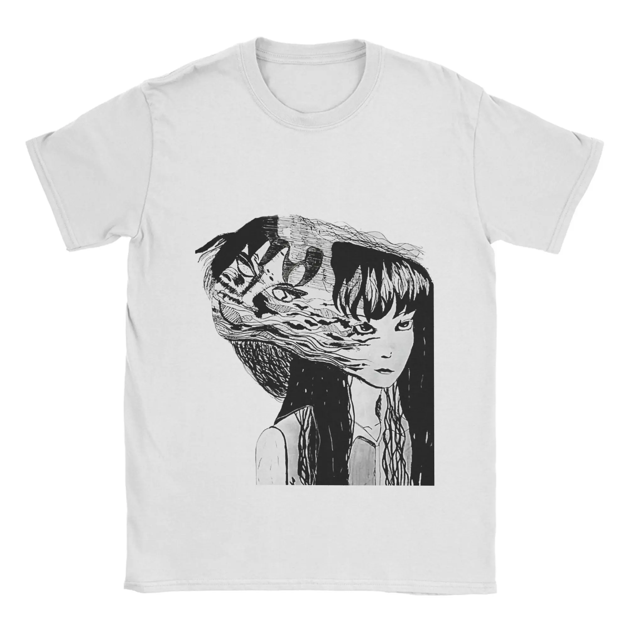 

Футболка большого размера, летние футболки для отдыха Junji Itos, хлопковая футболка Tommie для мужчин, повседневная свободная одежда с короткими рукавами