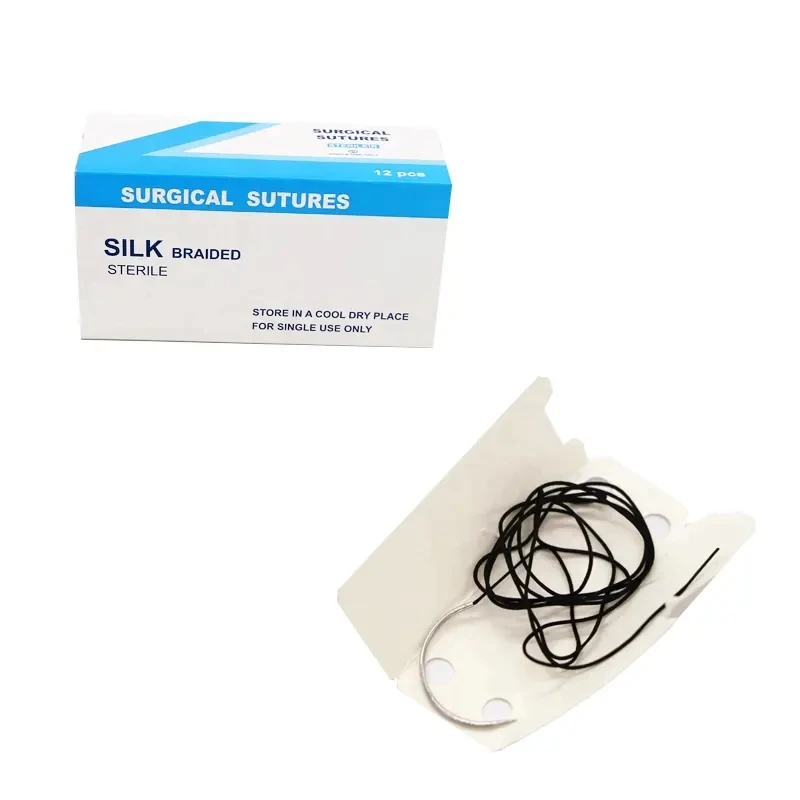 Surgical Silk Braided Suture 75cm Polypropylene 2/0 3/0 4/0 Nylon Monofilament Sutures