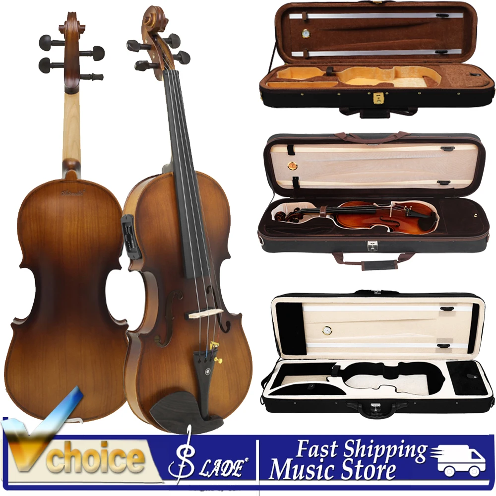 4/4 Violin Case Oxford Fabric with Hygrometer–Lightweight Rectangle Professional Violin Box with Backpack Straps for 4/4 Violin