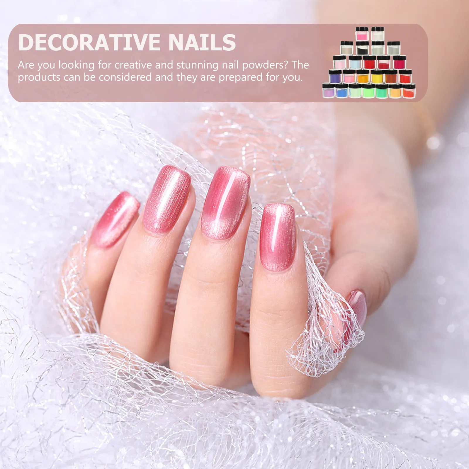 

24 Boxes Crystal Embossed Nail Art Powder for 3D Nail Design Professional Manicure Pigment Dust with Fine Grain Shimmer Effect