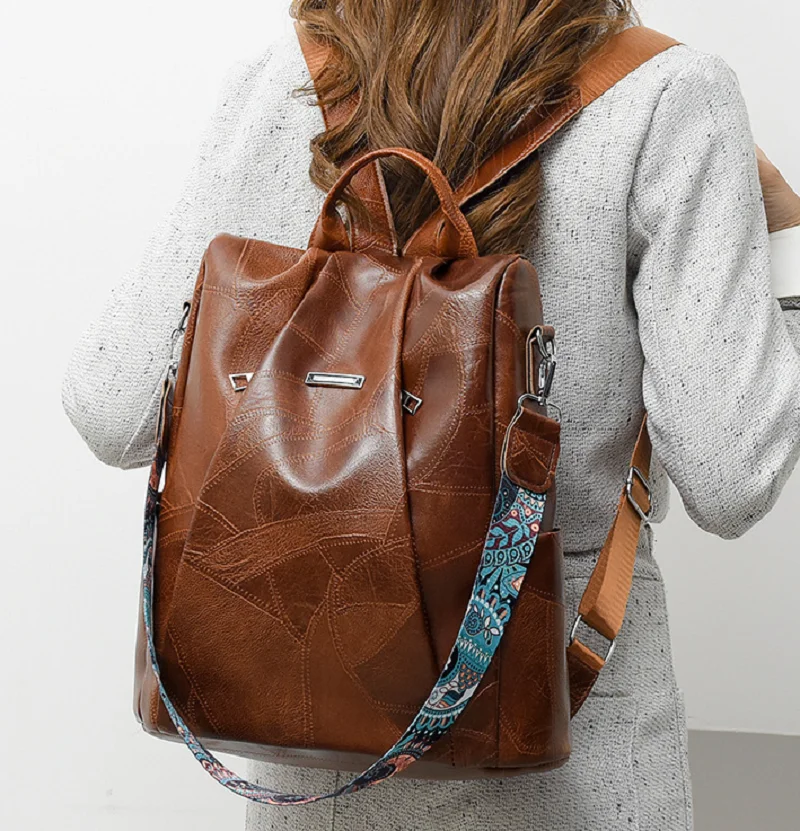 New Women's Casual High Quality Leather Backpack Fashion Large Capacity Travel Shoulder Bags School Bag Ladies Backpacks