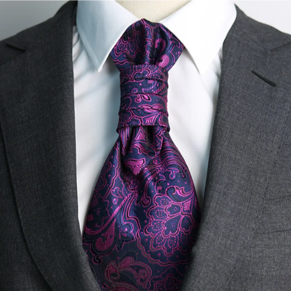 

Luxury Jacquard Floral Neck Ties Gravatas Bowknot Groom Neck Wear Ascots Woven Wedding Necktie Gentleman Male