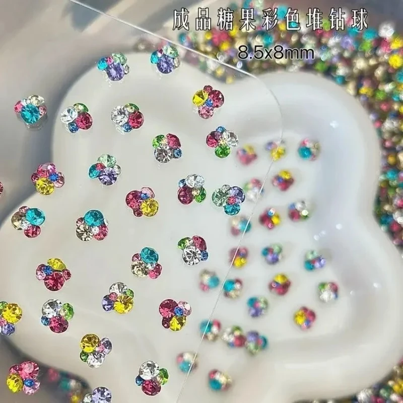 Breloques en strass à paillettes 3D pour Nail Art, 10 pièces, diamants en cristal empilés, pièces de bijoux, accessoires pour manucure, fournitures pour ongles