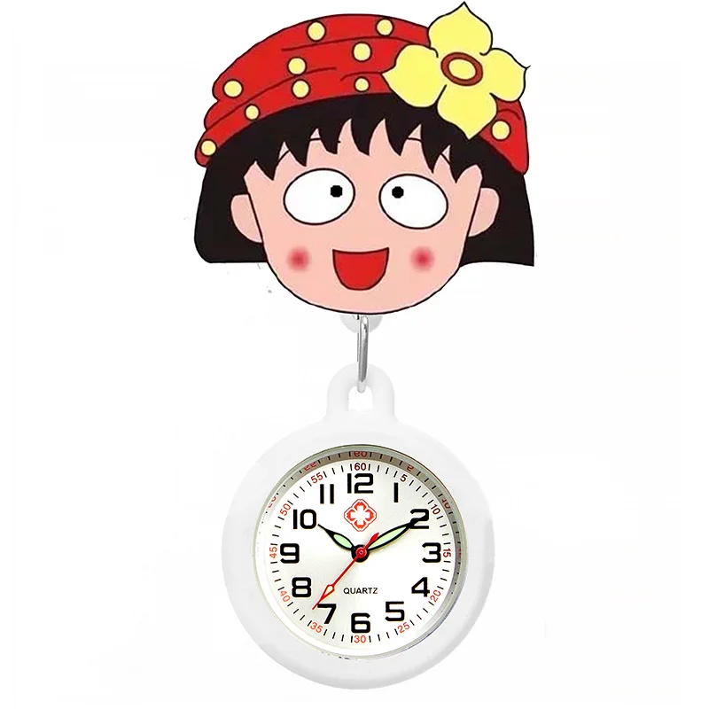 Huabakola Retractable Nurse's Watch Pocket Pocket Watch Cute Cartoon Chest Watch Doctor Watch Pocket Watch Luminous Women's