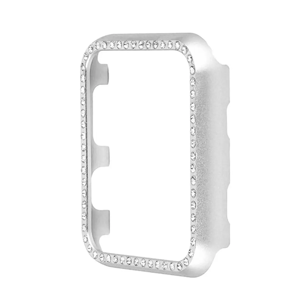 

Aluminum Alloy Square Diamond Metal Frame Protective Case Bumper Cover for 38mm Scratch Resistant Lightweight Watch
