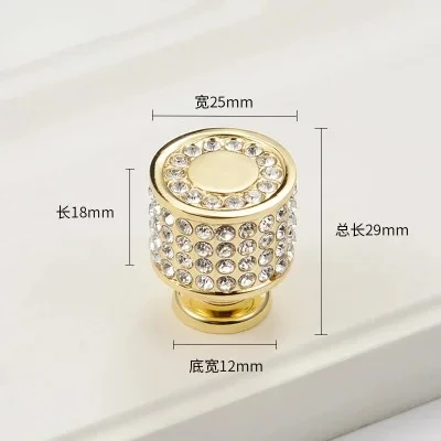 クリスタルワードローブ引き出しハンドル、プルリングハンドル、ガラスウォーターダイヤモンド、キャビネットドアハンドル、モダンなハードウェア装飾