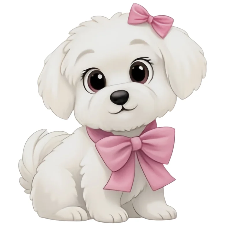 Molde de Silicona para Perro Maltés, Lindo Molde para Hacer Chocolate con Forma de Mascota y Diseño de Lazo