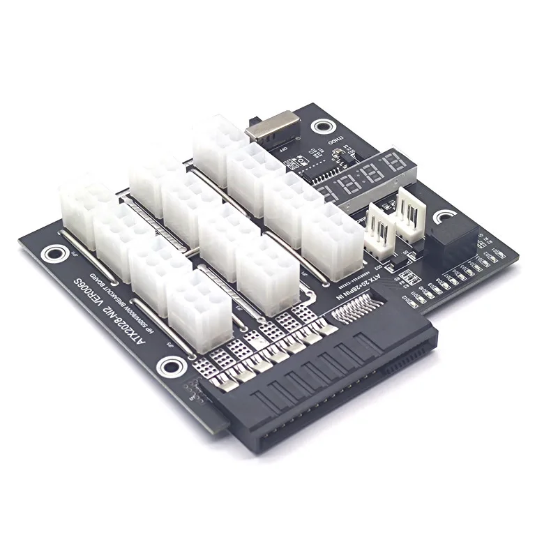 Upgrade ATX 10+14PIN Power Slot TO 12x 6Pin Power Supply Breakout Board Adapter Converter 12V for HP PSU and BTC Mining