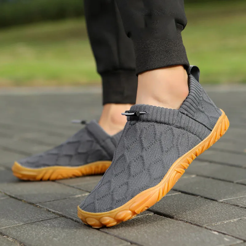 Men Sneakers Knitted Fitness Sports Shoes Elastic Band Slip-on Casual Shoes Male Trainers Non-slip Walking Jogging Running Shoes