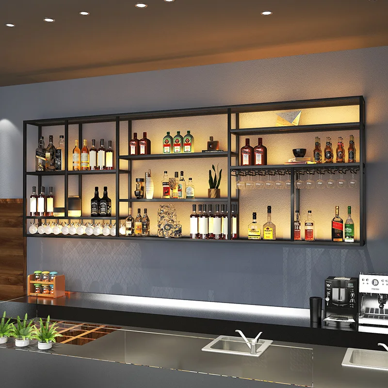 

Luxury Shelves Bar Cabinet Living Room Kitchen Restaurant Display Wall Modern Wine Cabinet Designer Repisa Trendy Furniture