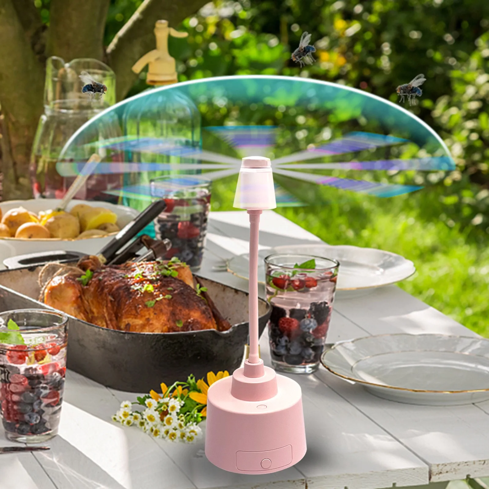 

Fly fan portable mosquito repellent fan for stall display, camping, barbecue, and driving away insects; kitchen flies.