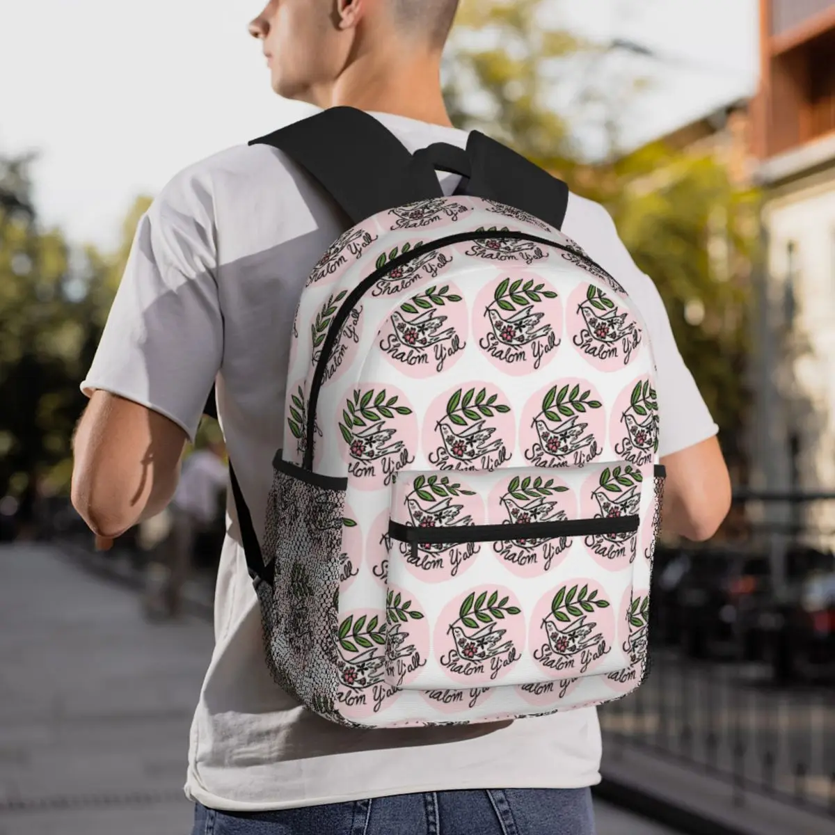 Shalom Y'all Peace Dove Bird Backpack Student BookBag Children School Bag Laptop Shoulder Bags for Boys Girls