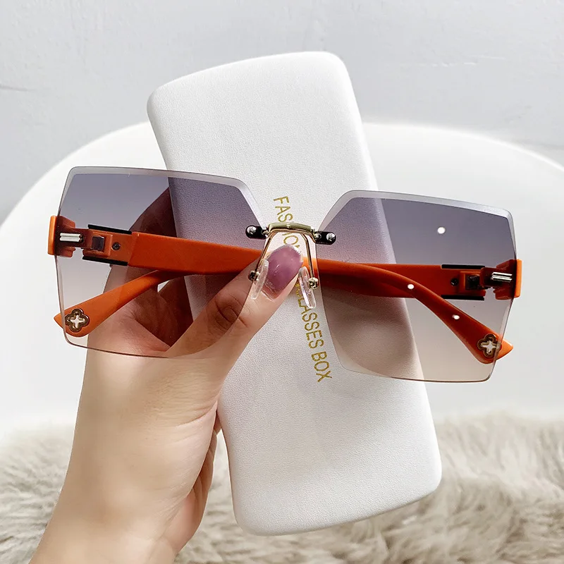 

Luxury Brand Rimless Sunglasses For Men Vintage Designer Sun Glasses 2023 Women Fashion Rectangle Eyewear UV400 Oculos De Sol